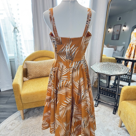 WHBM Palm-Print Fit & Flare Midi Dress — 8 - Picture 3 of 5
